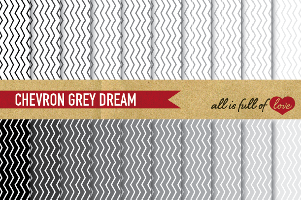 Chevron Digital Paper Black White and Grey Background Patterns zig zag example image 1