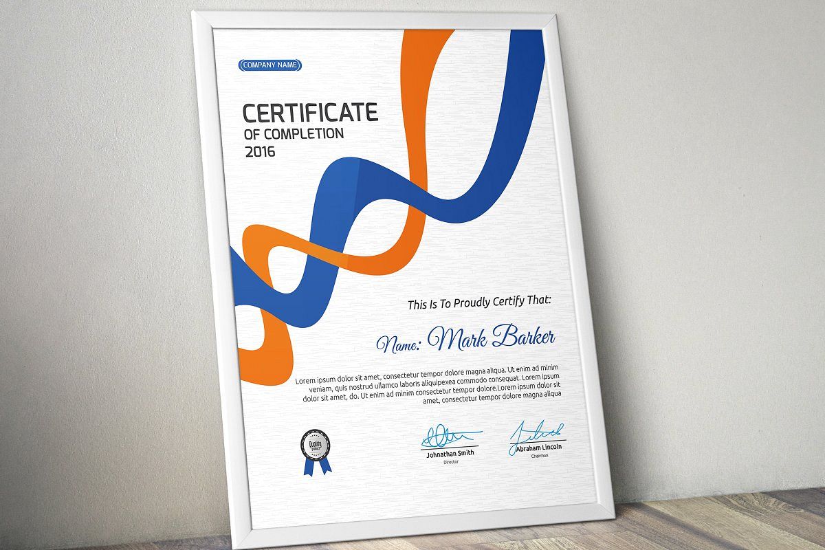 Certificate example image 1