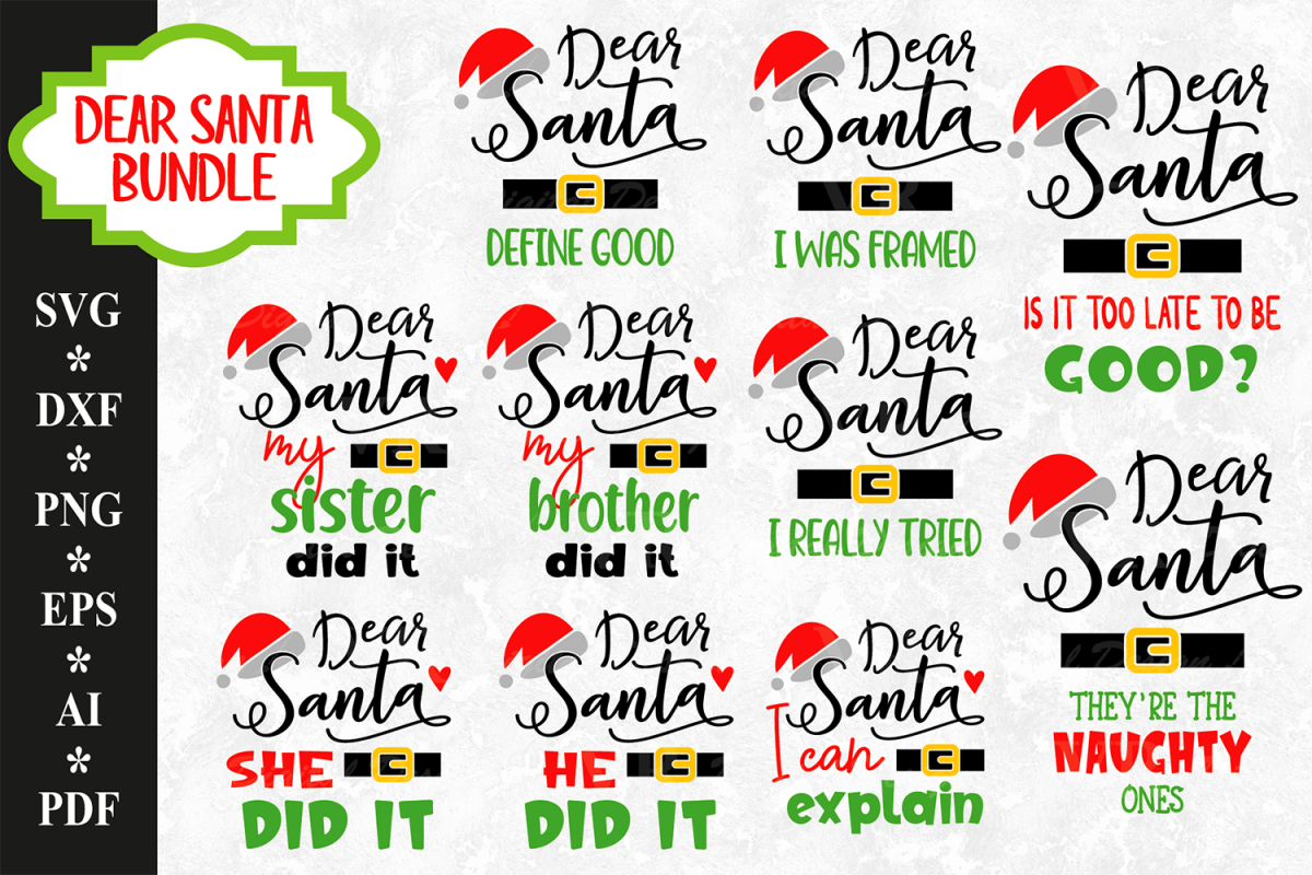 Dear Santa Christmas Bundle SVG cut files example image 1