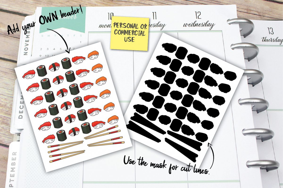 Sushi Planner Stickers example image 1
