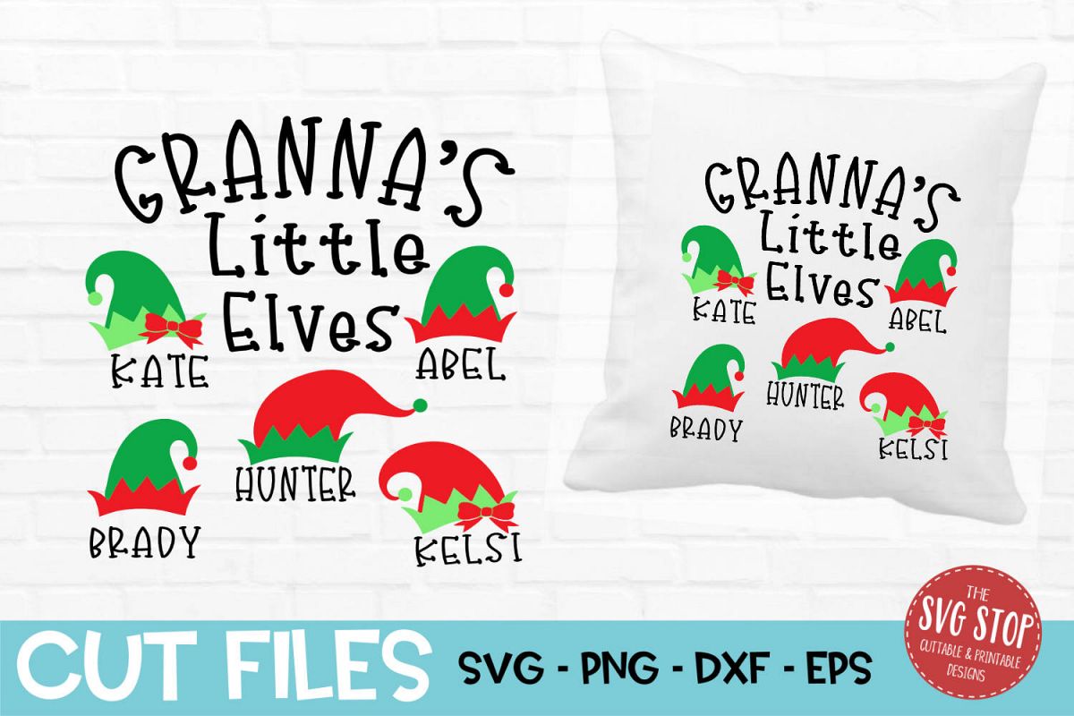 Granna Little Elves Christmas SVG, PNG, DXF, EPS example image 1