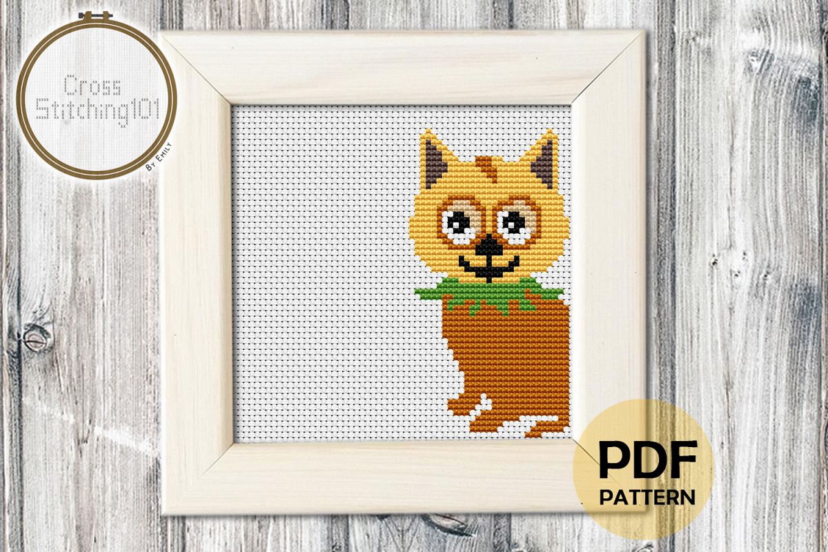 Cute Curious Kitten Cross Stitch Pattern - Instant Download example image 1
