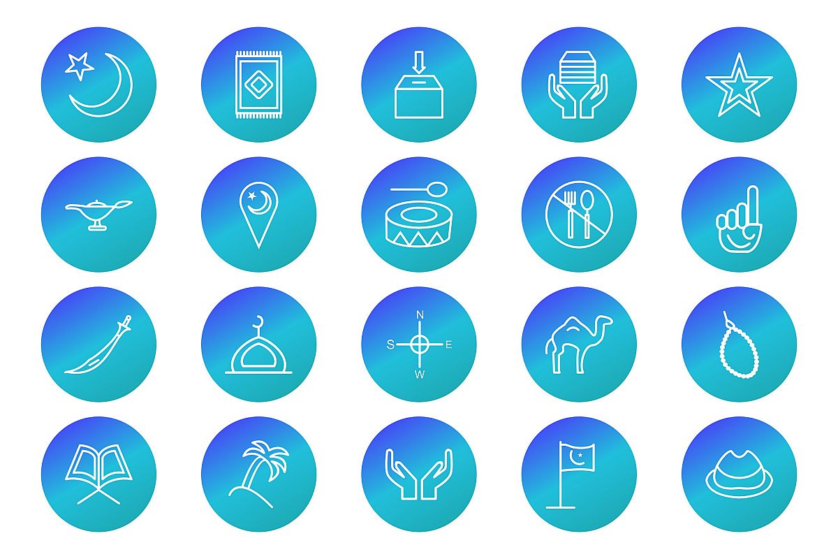 Set Of Ramadan Icons example image 1