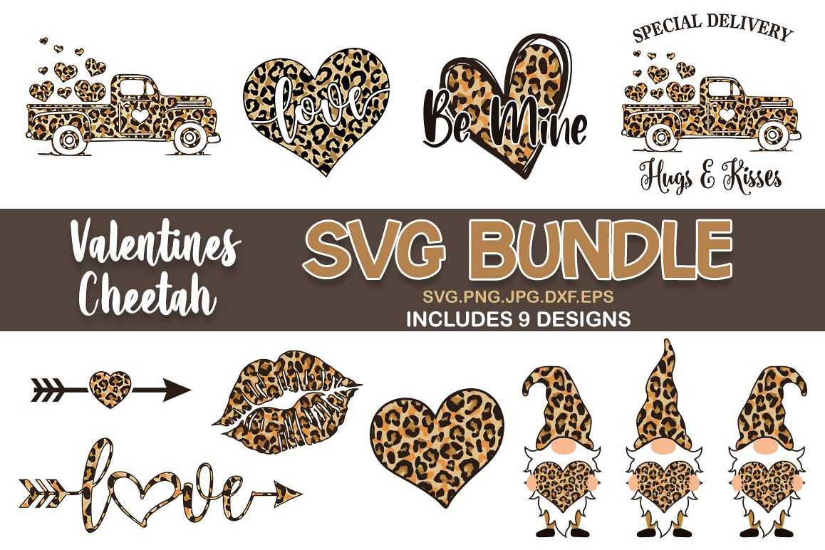 Valentines Day Cheetah Print Svg Bundle Valentines Svg