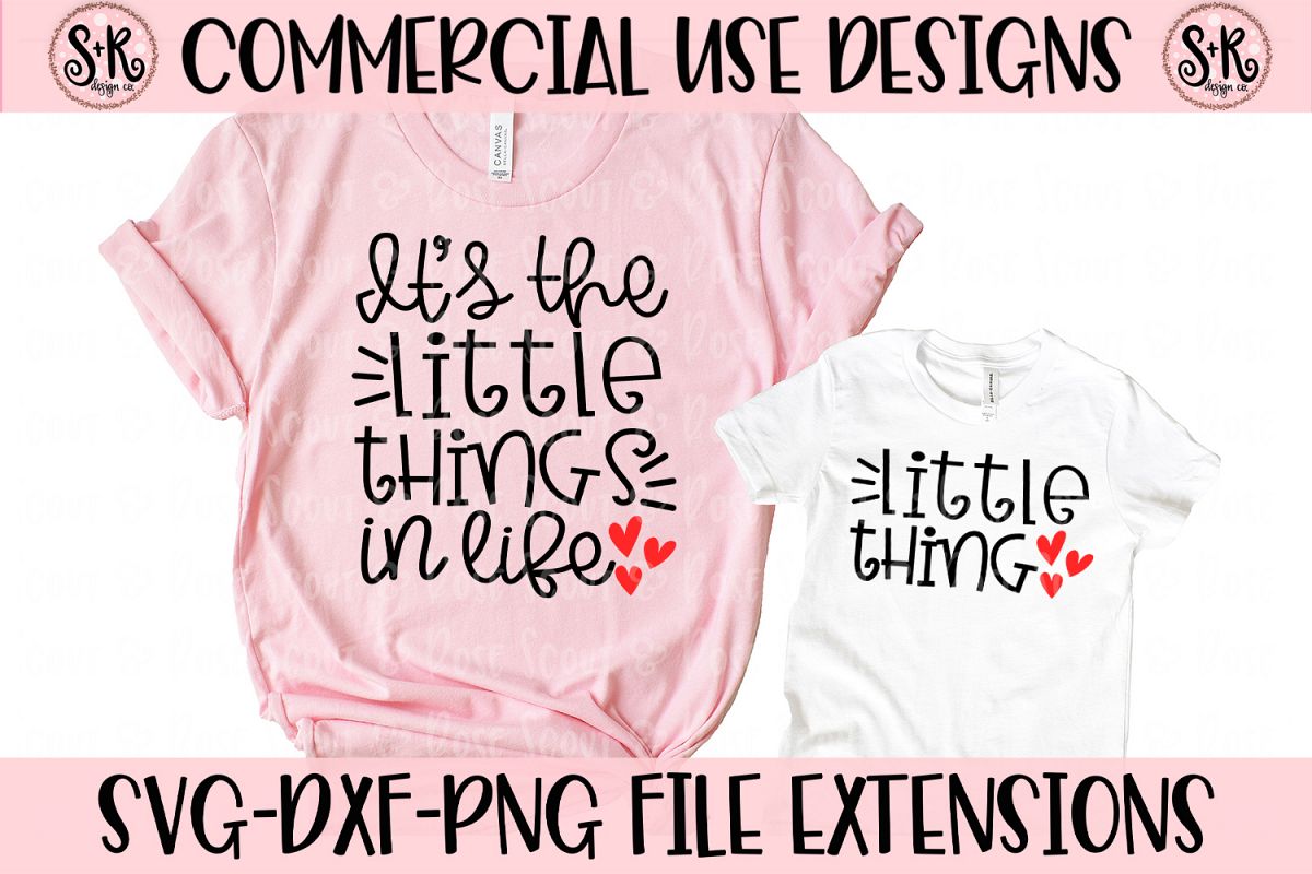 Little Things Mommy and Me SVG DXF PNG example image 1