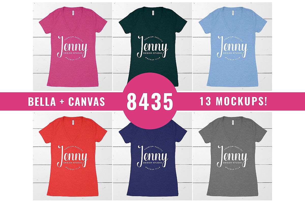 Bella Canvas 8435 Unisex Mockup Bundle, Womens T-Shirt example image 1