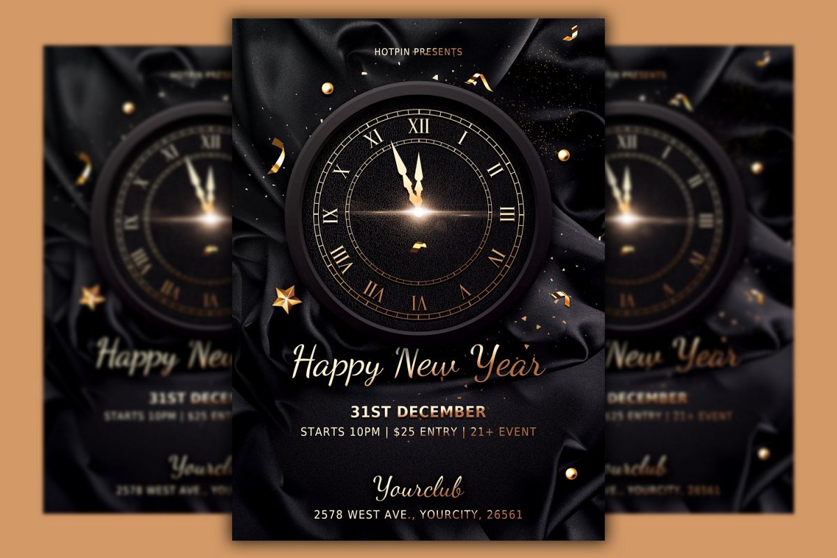 Classy New Year Flyer Template example image 1
