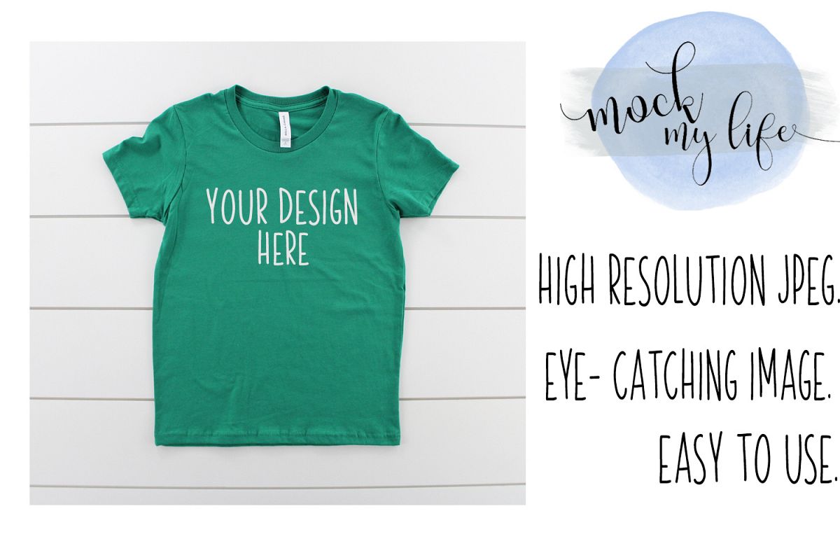 Bella Canvas Mockup / Plain Shirt Mock up / Youth Shirt example image 1