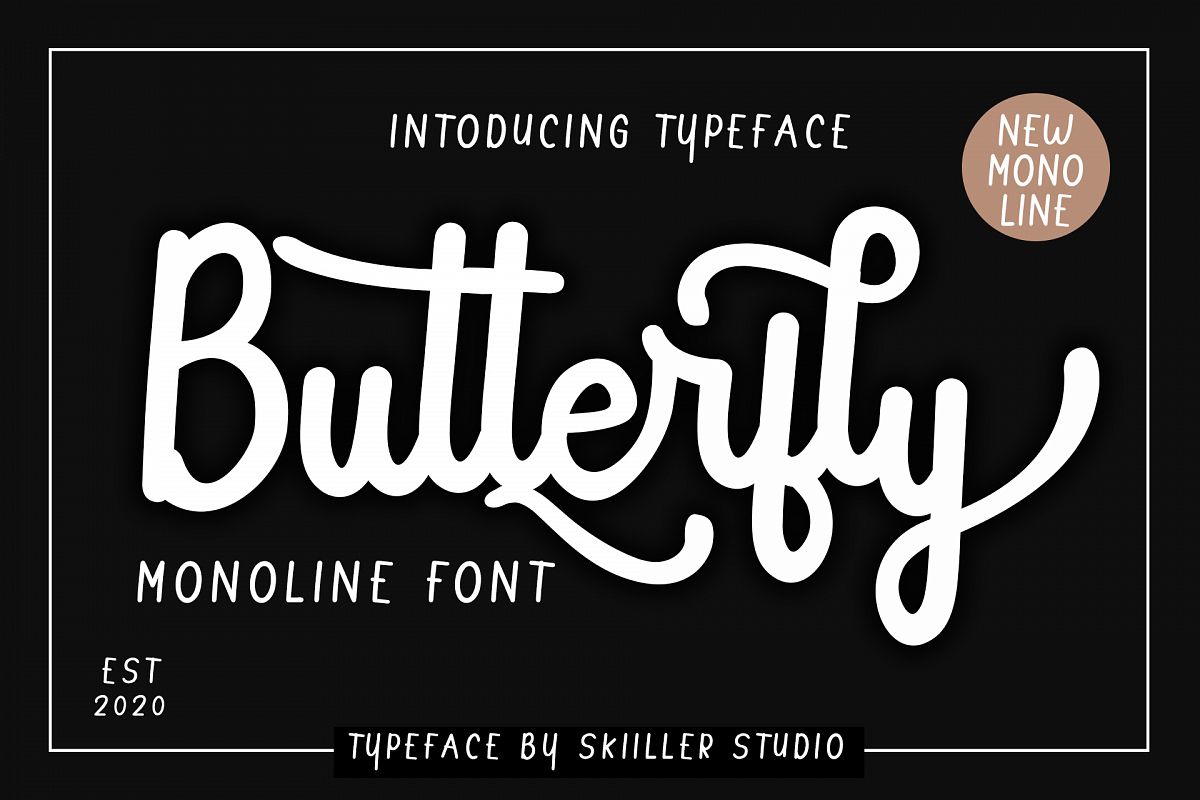 Butterfly Monoline font example image 1