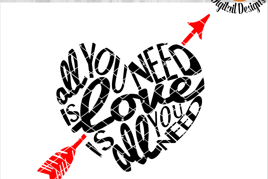 Valentine SVG - Valentine Cut File - Heart SVG - DXF - PNG - EPS - Valentine Sign SVG - Love Sign - Love SVG example image 1