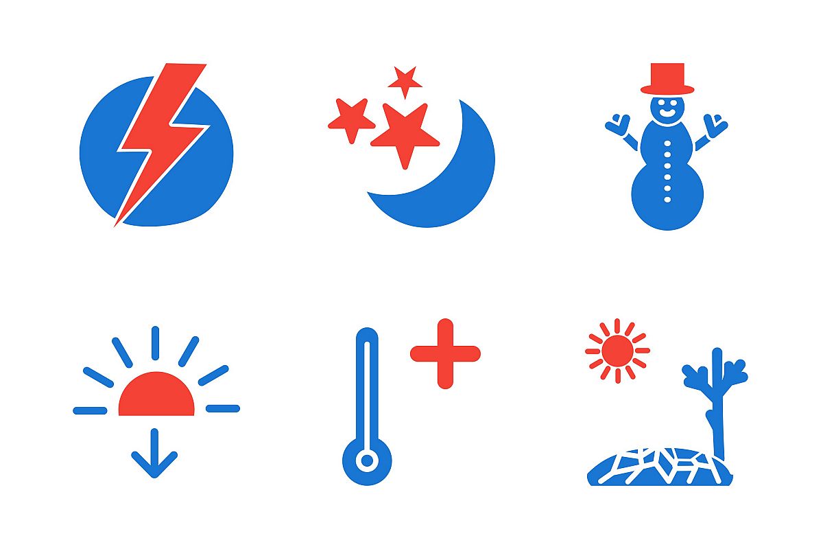 Set Of Weather And Season Icons example image 1