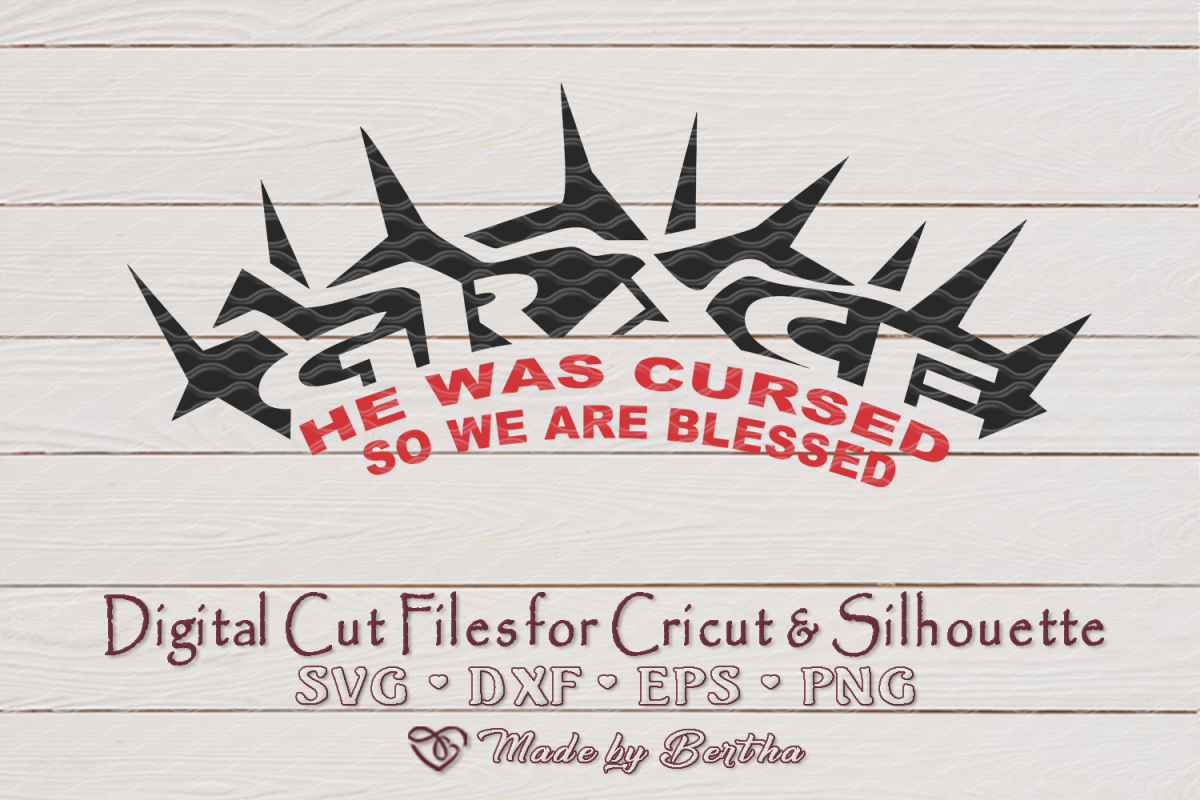 Crown of Thorns with Grace- SVG cut file, Easter SVG example image 1