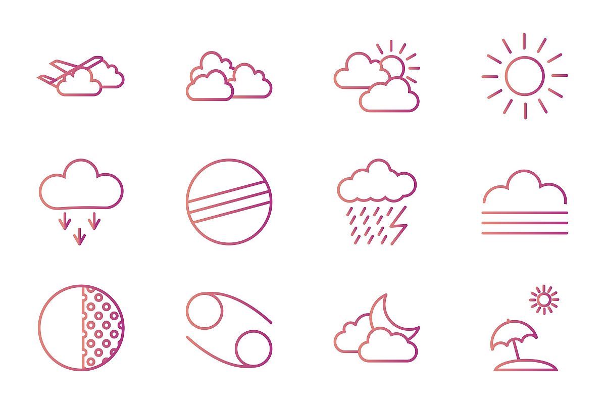 Set Of Weather And Season Icons example image 1
