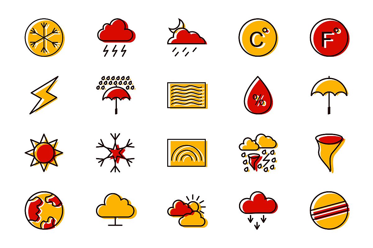Set Of Weather And Season Icons example image 1