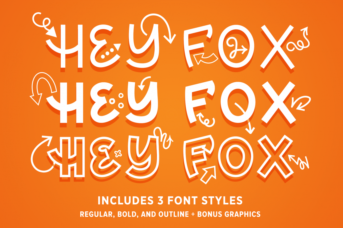 Hey Fox Font Trio example image 1