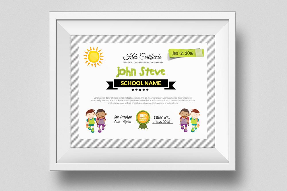 Kid Certificate and Diploma Template example image 1