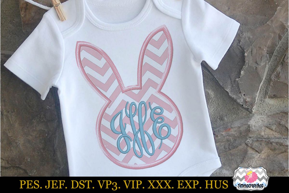 Easter Bunny Head Applique Design PES, JEF, VP3, DST, HUS example image 1