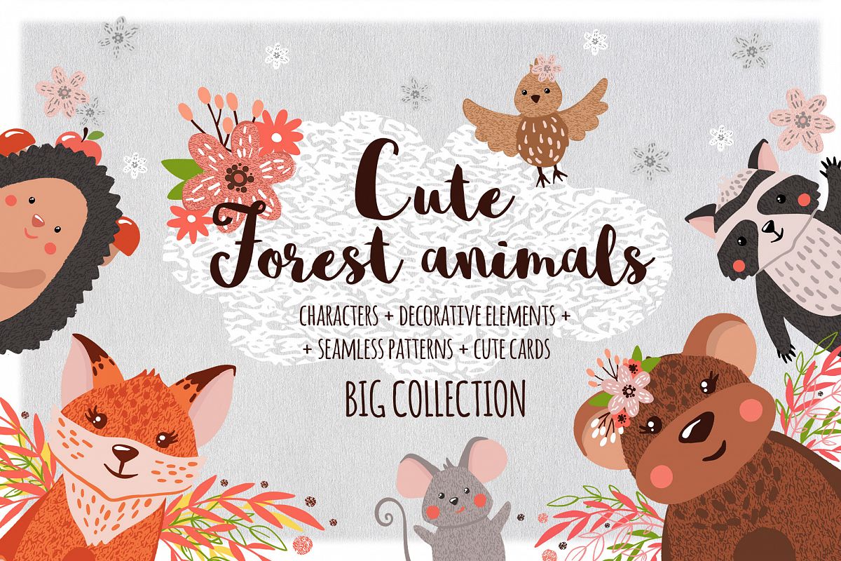 Cute Forest Animals Collection example image 1