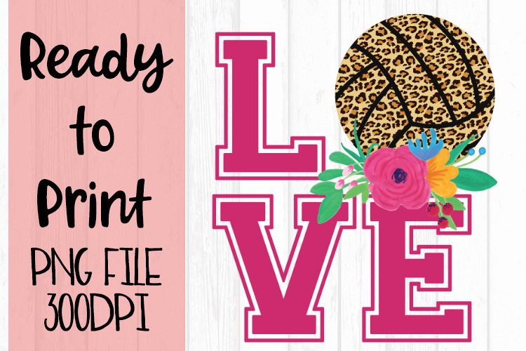 Love Leopard Volleyball Ready to Print example image 1