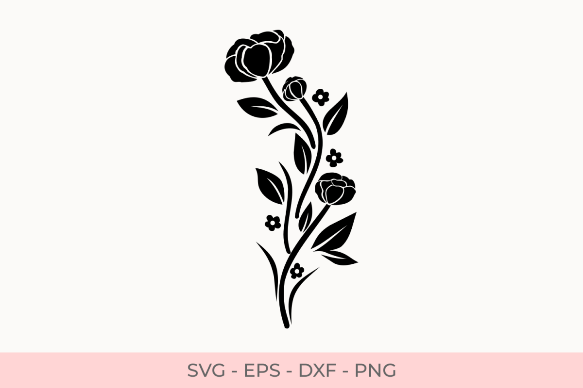 Download Flowers Silhouette Svg, Florals Silhouette Svg, Silhouette ...