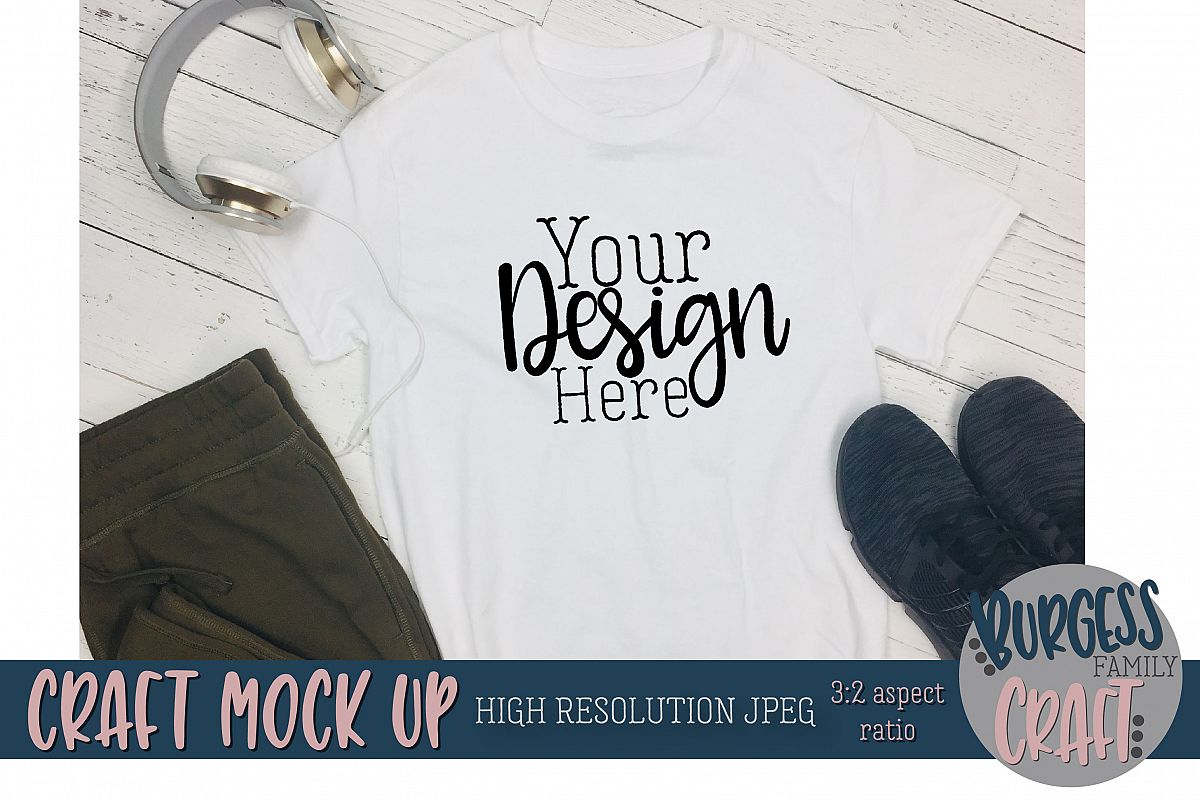 Men's white t-shirt Craft mock up |High Resolution JPEG (188762) | Clothing | Design Bundles