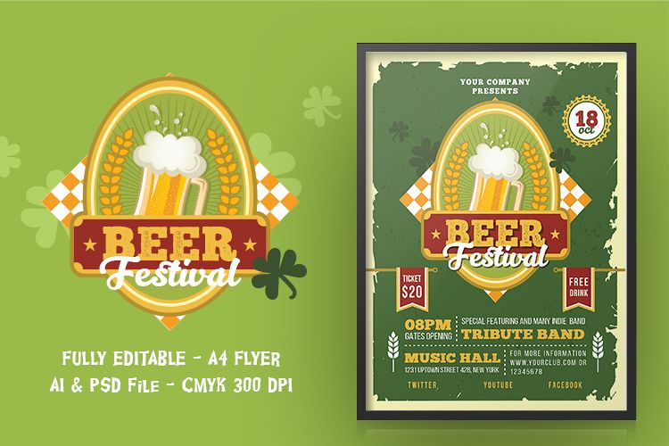 BEER FESTIVAL FLYER OR POSTER example image 1