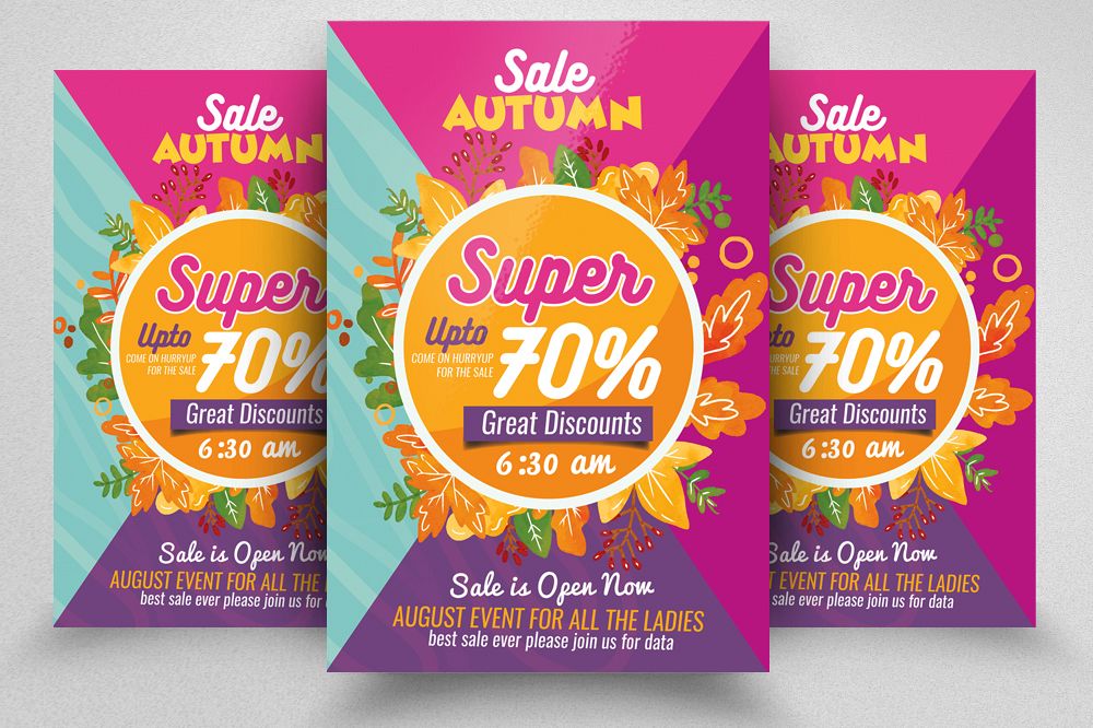 Autumn Big Sale Offer Flyer Template example image 1