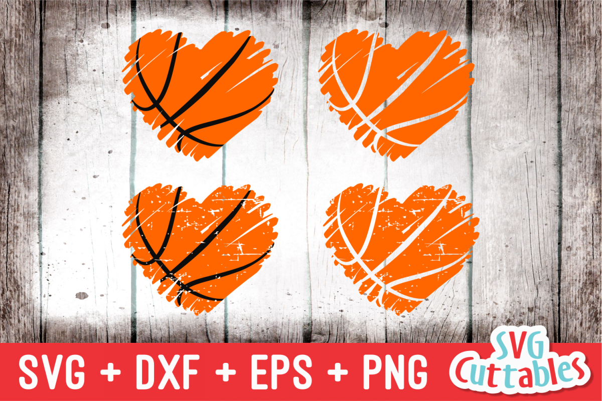 Basketball Heart Brush Strokes | svg Cut File