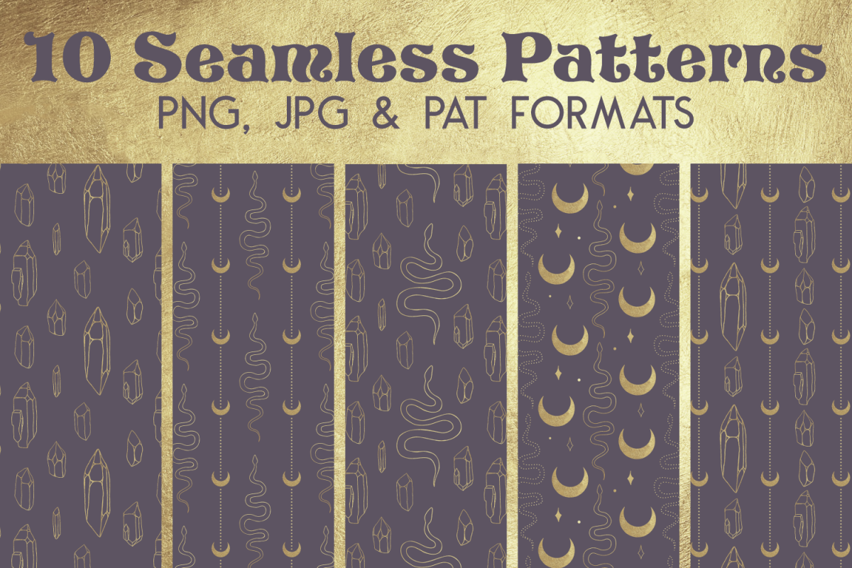 Gold Purple Snake Crystal Paper - Seamless Photoshop Pattern example image 1