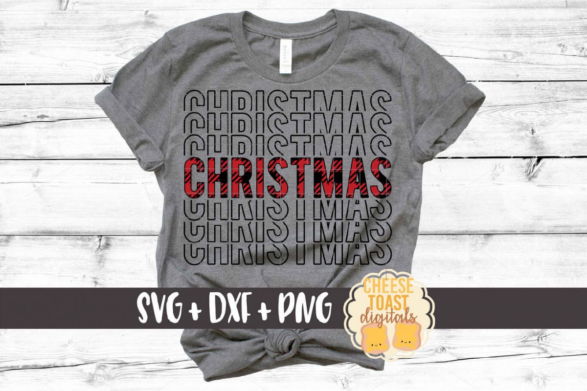 Christmas - Buffalo Plaid Christmas Mirror Word SVG PNG DXF example image 1