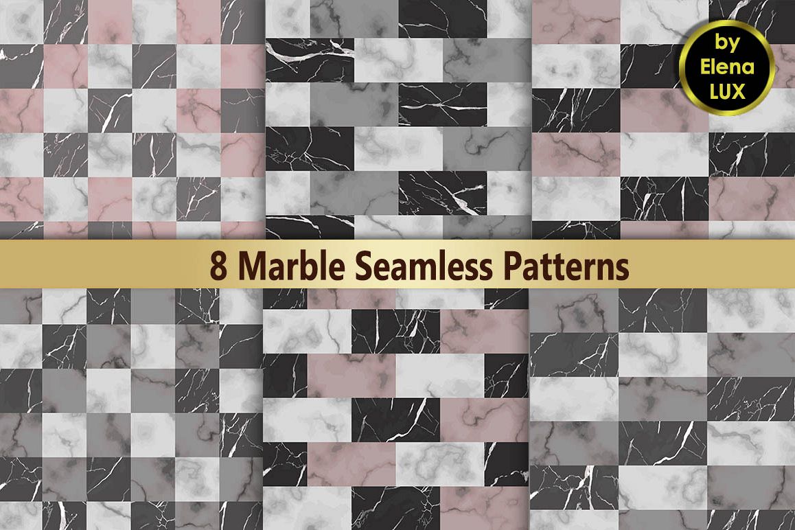 Marble Seamless Pattern Set example image 1
