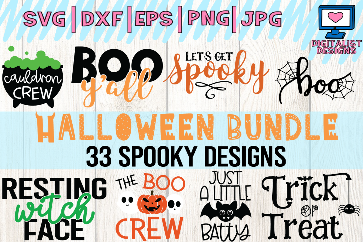 Halloween bundle svg, fall, october, witch, png, dxf example image 1