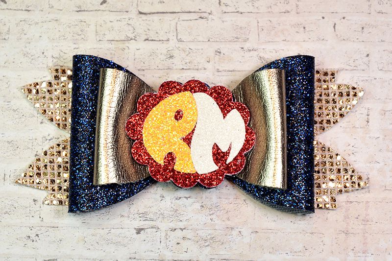 Hair bow template SVG, DIY leather bow template example image 1