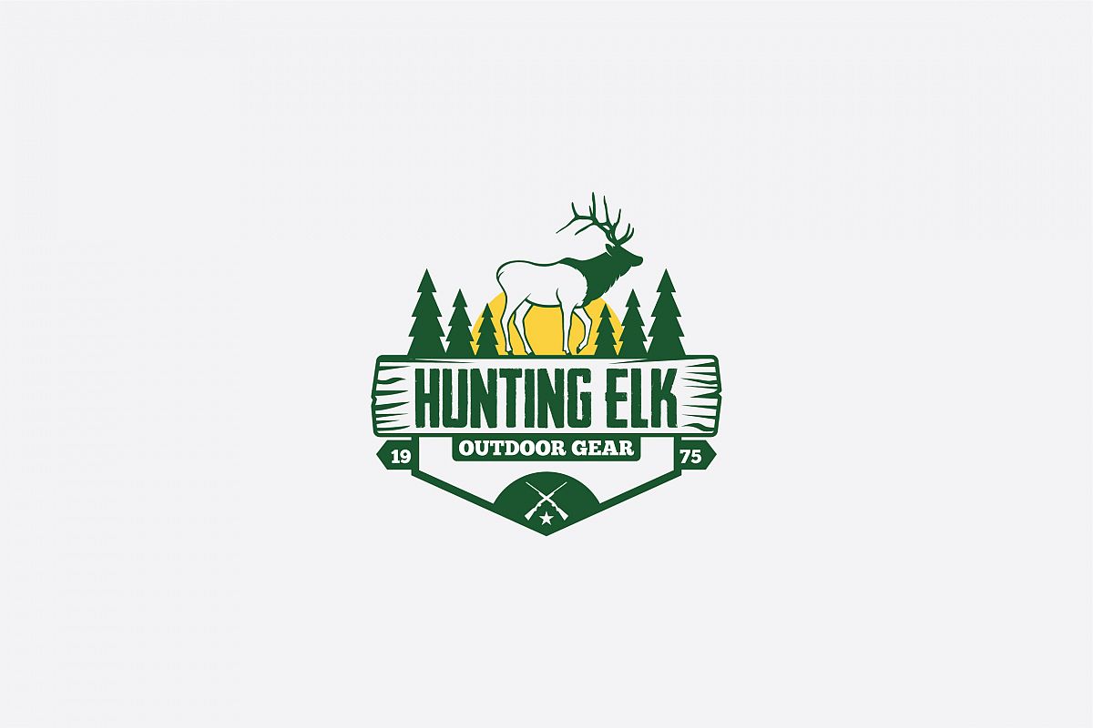 hunting elk logo (476819) Logos Design Bundles