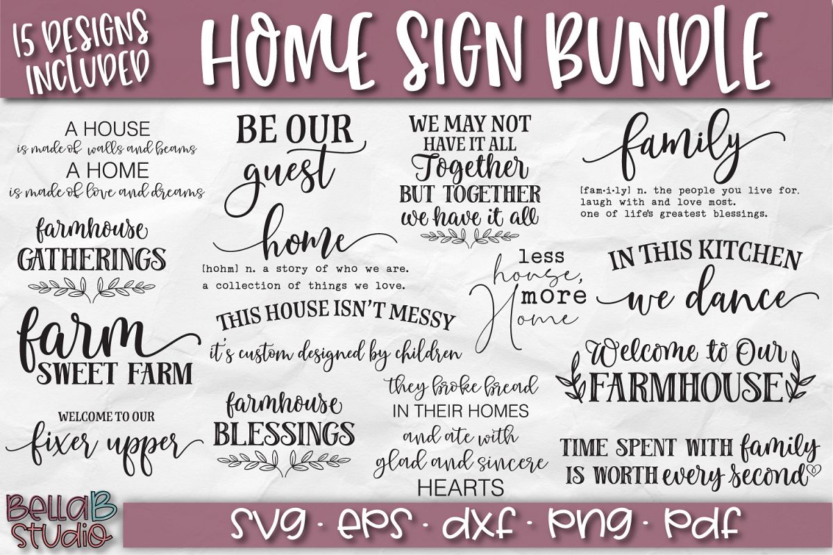 Download Wood Sign SVG Bundle, Family Bundle, Home SVG File (186617 ...