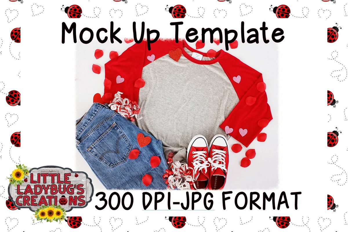 Valentine Raglan Mock Up Digital Image example image 1
