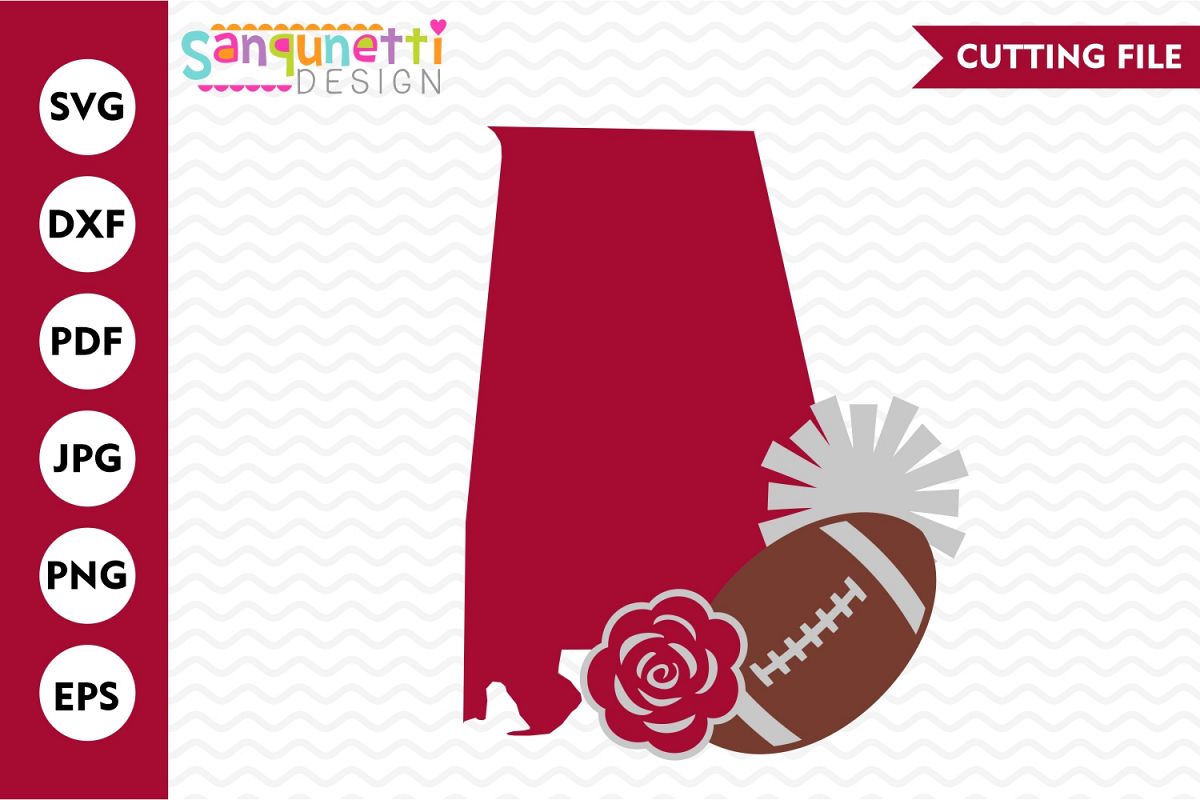 Alabama Football SVG, sport team cutting files example image 1