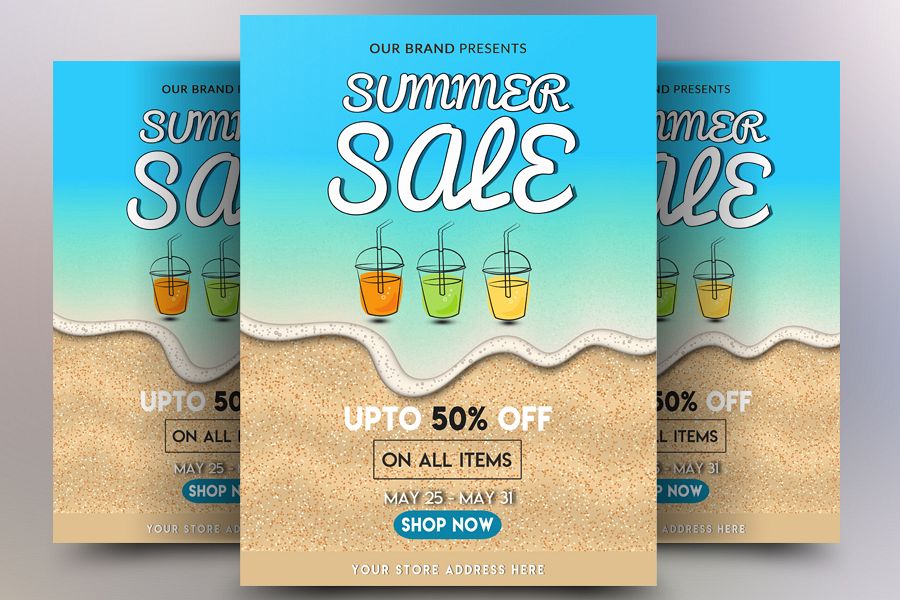 Summer Sale Flyer Temp example image 1