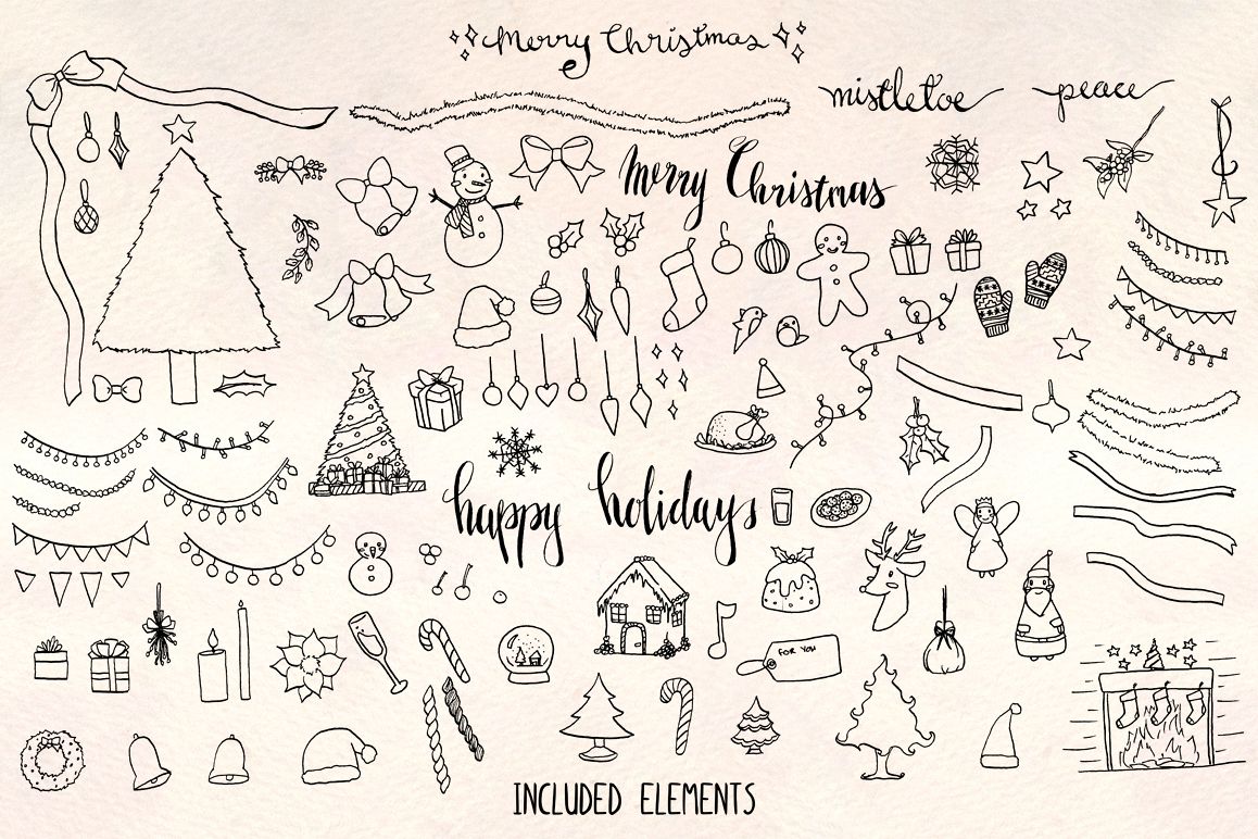 120 Christmas Holiday Vector Illustrations example image 1