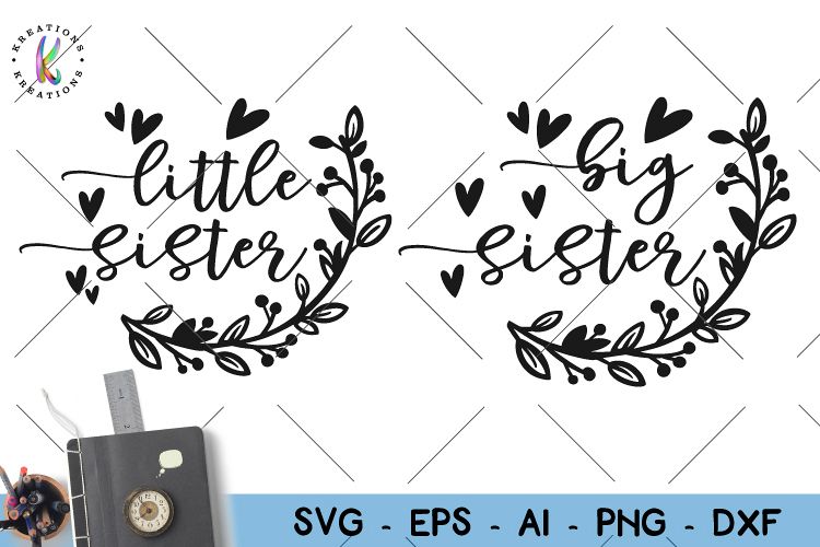 Download Little Sister svg Big sister svg wreath