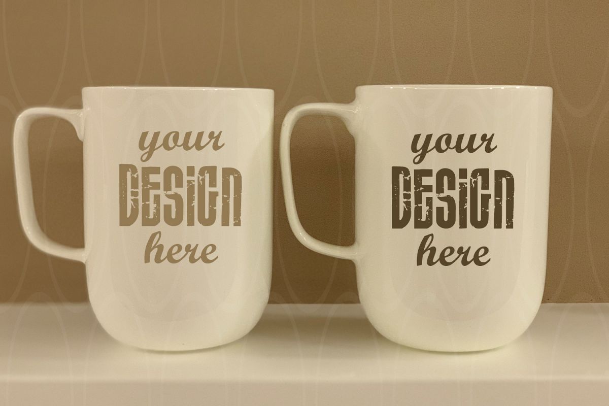 White Mugs mock up Styled Stock Photo Blank White example image 1