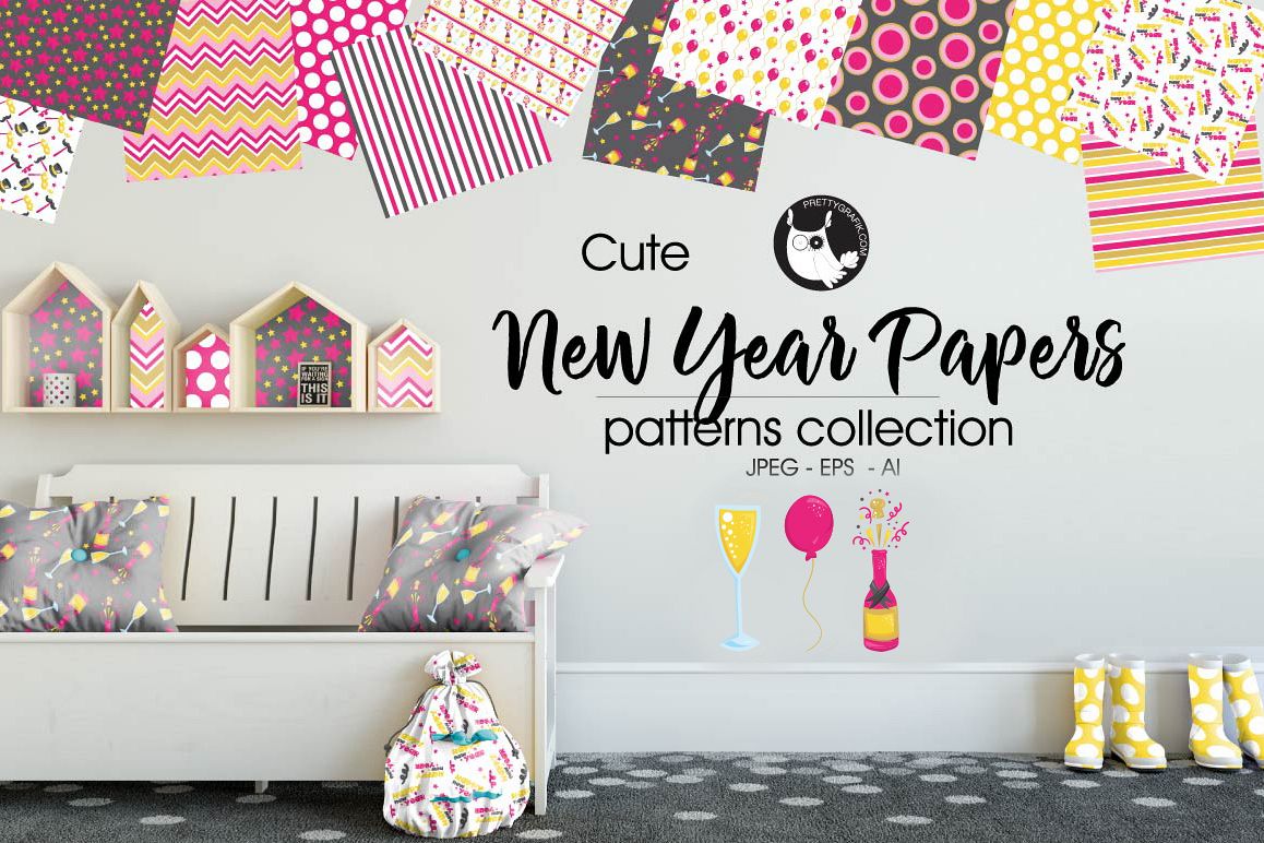 NEW-YEAR-PAPERS , digital papers example image 1