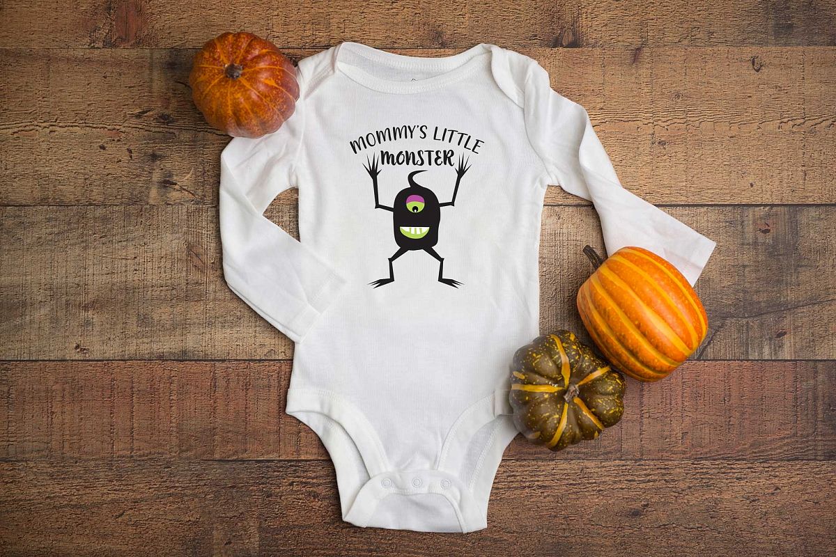 Mommy's little monster Fall Halloween graphic example image 1