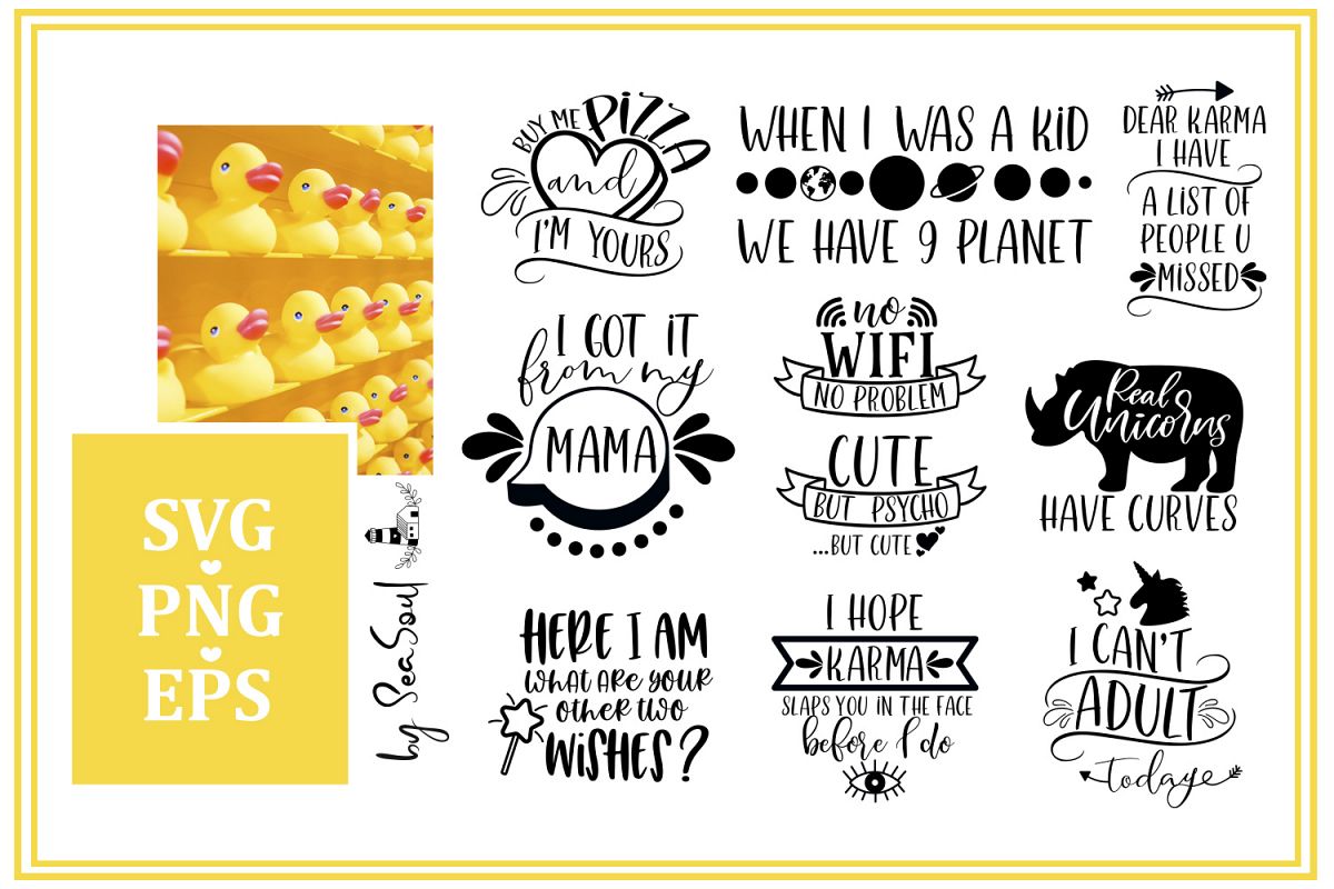 Funny Bundle SVG. Funny designs SVG, EPS, PNG example image 1