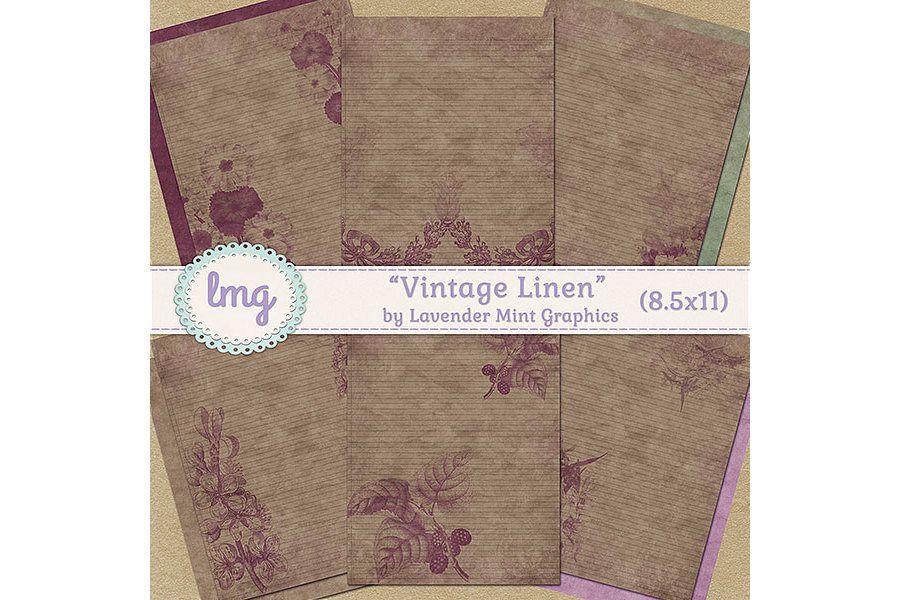 Vintage Linen Journal Papers example image 1
