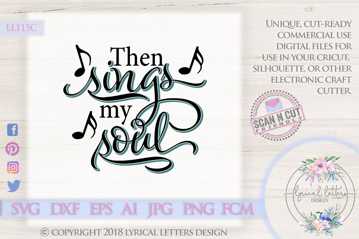 Then Sings My Soul Religious Hymn SVG DXF LL115C example image 1