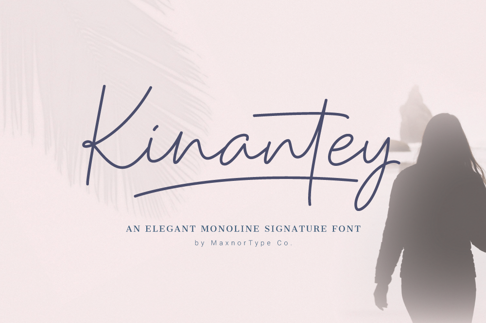 Kinantey - Monoline Signature Font example image 1