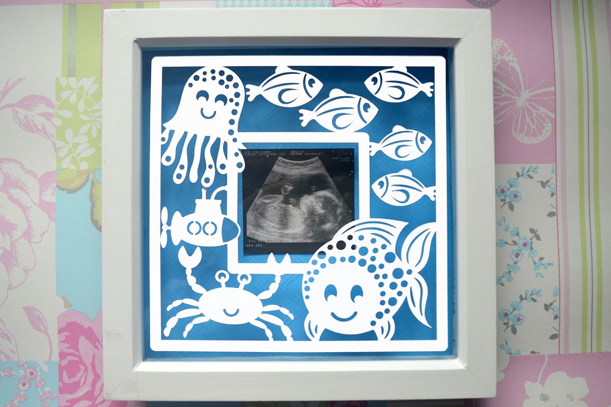 Fish frame paper cut SVG / DXF / EPS Files example image 1