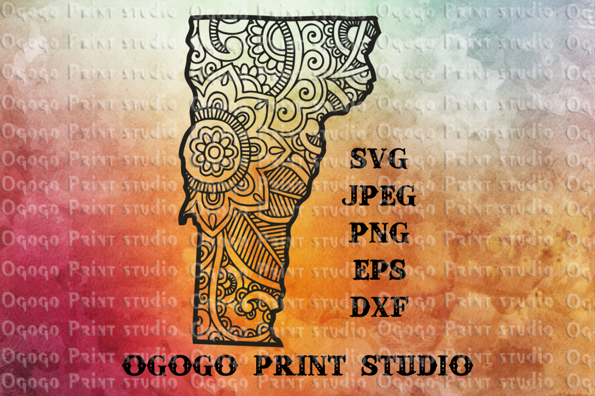Vermont SVG, Zentangle SVG, Travel svg, Doodle Art, Mandala example image 1
