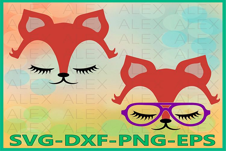 Fox face svg, Fox Svg Files, Animal face svg, Fox Eyelashes example image 1